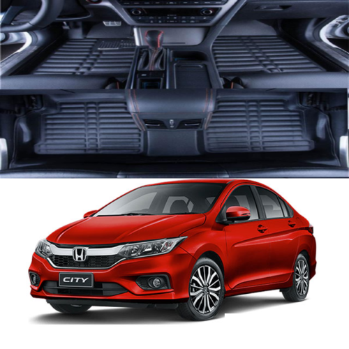 5D Floor Mats for Honda City Black 2022