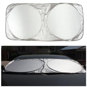 Car Front Ring Wind Screen Shades- Silver