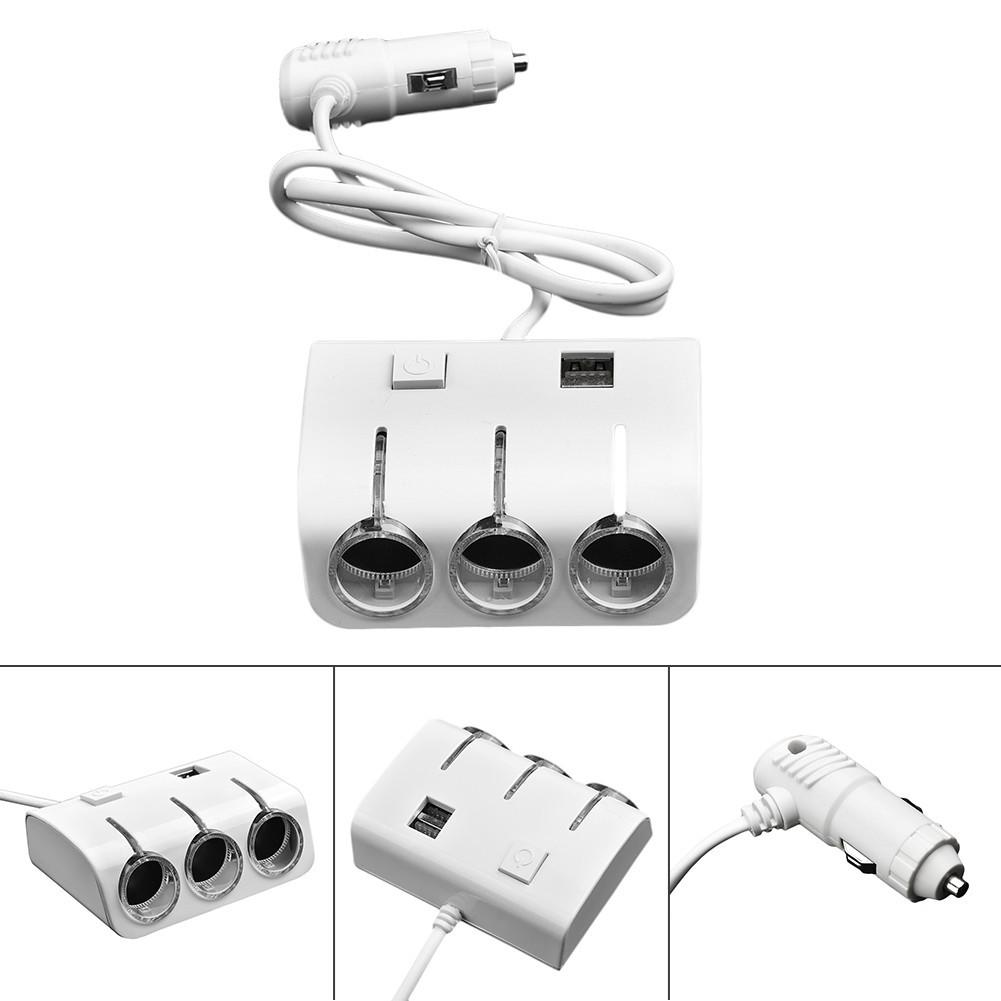 Car Cigarette Lighter Charger With 3 in 1 Cable
