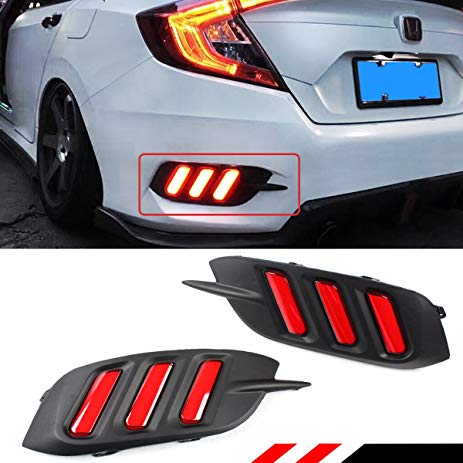 Civic Rear Bumper Lights Mustang Style 2016-2022